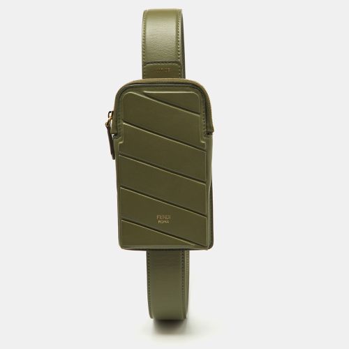 Fendi Olive Green Leather Cell Pocket Bag Strap - Fendi - Modalova