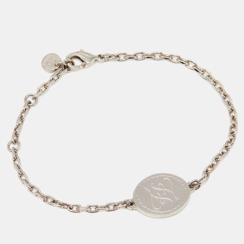 Fendi Silver Tone FF Tag Chain Bracelet - Fendi - Modalova