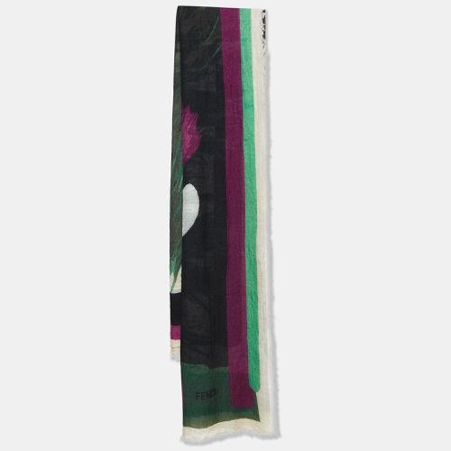 Fendi Multicolor Monster Eye Print Wool & Silk Scarf - Fendi - Modalova