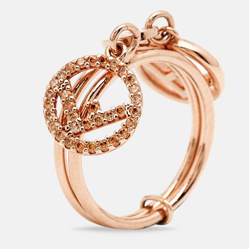 F is Double Charm Rose Gold Tone Ring Size 49 - Fendi - Modalova