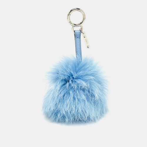 Fendi Blue Fur and Leather Pom Pom Bag Charm - Fendi - Modalova