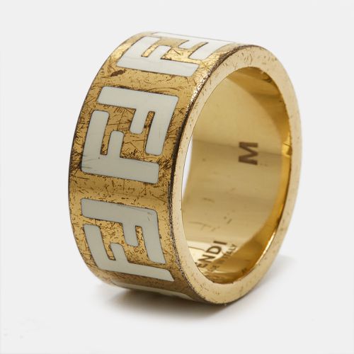 Fendi Forever Enamel Gold Tone Ring Size 55 - Fendi - Modalova