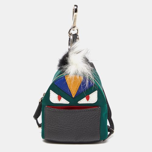 Fendi Multicolor Leather, Fur and Nylon Micro Monster Backpack Bag Charm - Fendi - Modalova