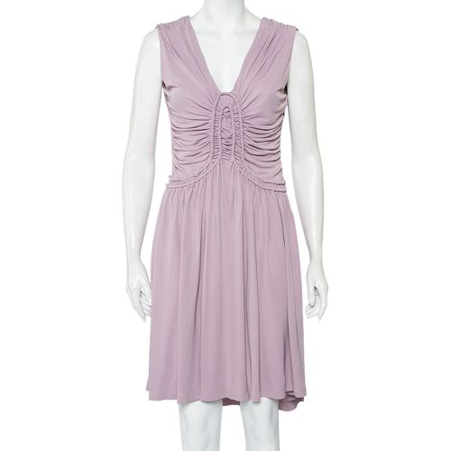 Fendi Lilac Knit Ruched Detail Mini Dress M - Fendi - Modalova