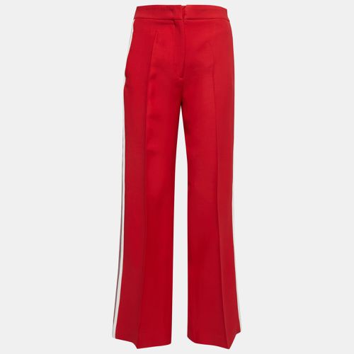 Fendi Red Wool Crepe Side Stripe Detail Wide-Leg Trousers S - Fendi - Modalova