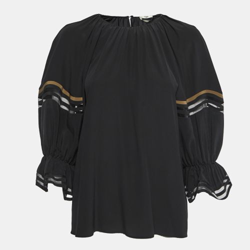 Fendi Black Silk Balloon Sleeve Top S - Fendi - Modalova