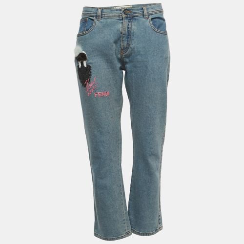 Fendi Blue Denim I Love Karl Boyfriend Jeans M Waist 34" - Fendi - Modalova