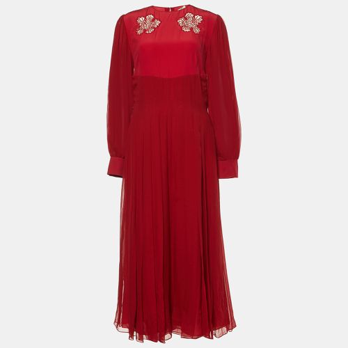 Fendi Red Silk Pleated Midi Dress M - Fendi - Modalova