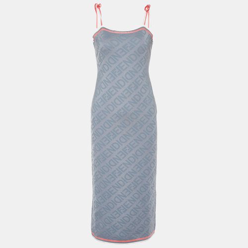 Fendi Grey Monogram Knit Sleeveless Midi Dress M - Fendi - Modalova