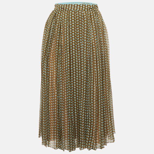 Printed Silk Pleated Midi Skirt S - Fendi - Modalova