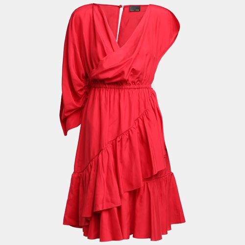 Fendi Red Silk Ruffled Midi Dress S - Fendi - Modalova