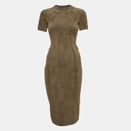 Fendi x Skims Green Velvet Knit Bodycon Midi Dress S - Fendi - Modalova