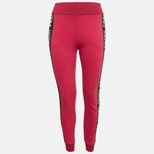 Fendi Pink Cotton Knit Logo Band Detail Track Pants S - Fendi - Modalova