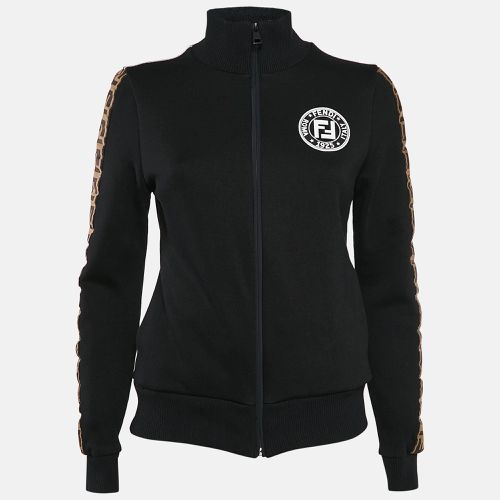 Logo Applique Knit Zip Front Jacket M - Fendi - Modalova