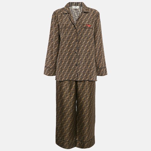 Zucca Print Silk Shirt and Pajama Set M - Fendi - Modalova