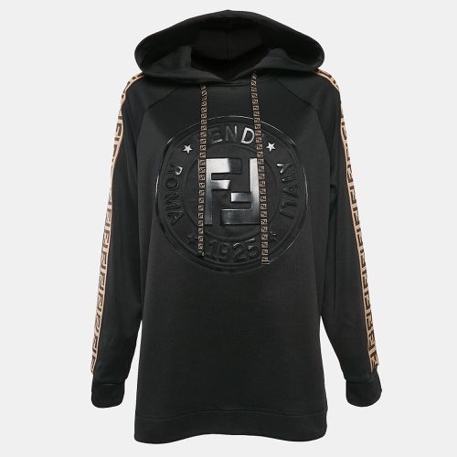 Fendi Black Zucca FF Logo Print Jersey Hoodie S - Fendi - Modalova