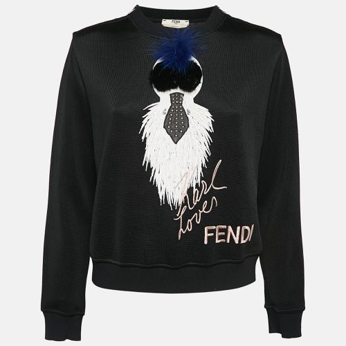 Karlito Fur Trim Stretch Knit Sweatshirt S - Fendi - Modalova