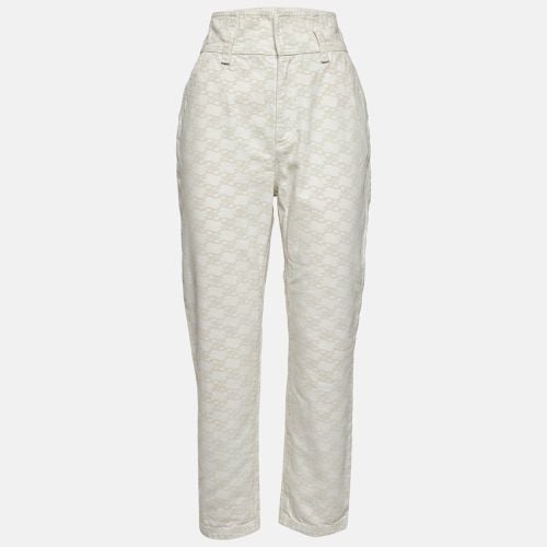 Fendi Off White Monogram Print Denim High Rise Jeans M Waist 27" - Fendi - Modalova