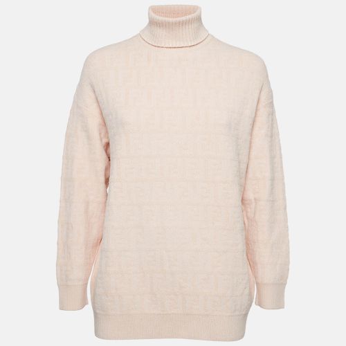 Monogram Pattern Knit Turtleneck Pullover S - Fendi - Modalova