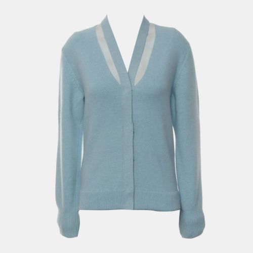 Fendi Blue Wool, Cashmere Knitted Cardigan IT Women 36 - Fendi - Modalova