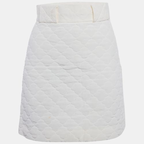 Fendi Off-White Quilted Silk Mini Skirt S - Fendi - Modalova