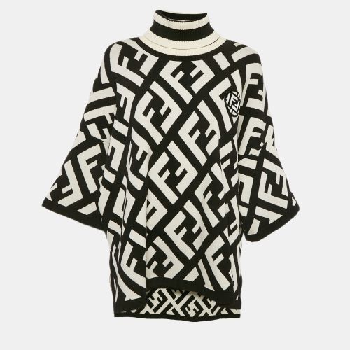 Fendi Black/White Zucca Jacquard Wool Blend Turtle Neck Sweater M - Fendi - Modalova