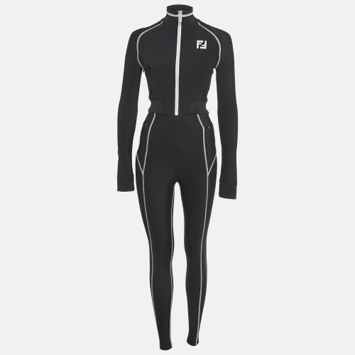 Fendi Black Zucca Print Technical Jersey Zip-Up Jacket and Leggings Set XS - Fendi - Modalova