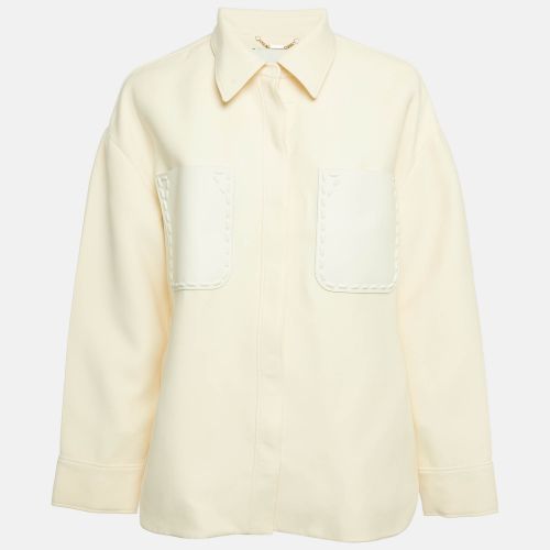 Fendi Cream Wool Blend Button Front Oversized Jacket M - Fendi - Modalova