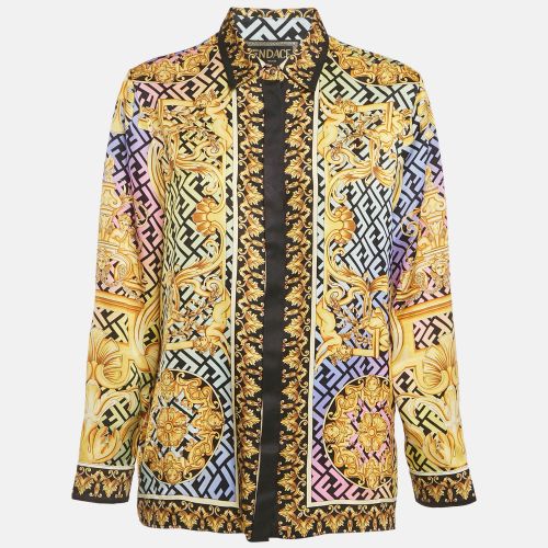Fendi X Versace Fendace Multicolor Logo Printed Silk Shirt L - Fendi - Modalova