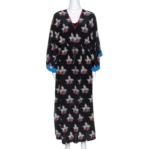 Orchid Print Silk Oversized Maxi Kaftan S - Fendi - Modalova