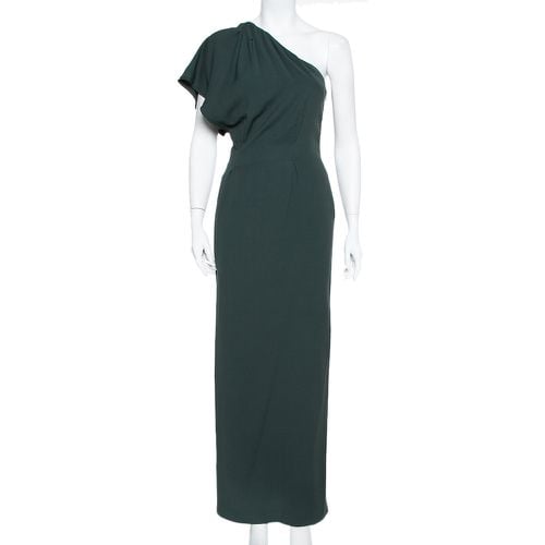 Fendi Dark Green Crepe One Shoulder Maxi Dress S - Fendi - Modalova