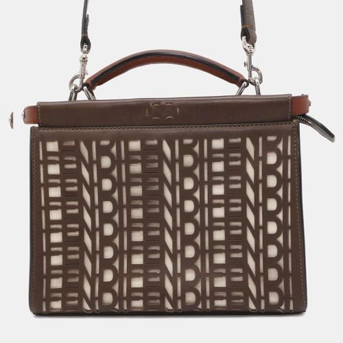 Fendi Brown Leather Peekaboo Fit Mini Bag - Fendi - Modalova