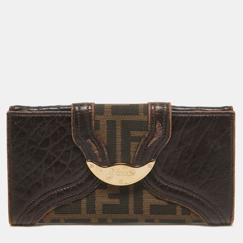 Fendi Tobacco Zucca Canvas and Leather Spy Continental Wallet - Fendi - Modalova