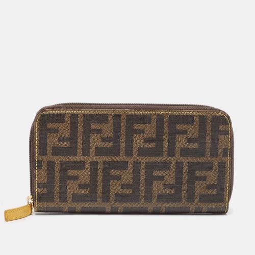 Tobacco Zucca Coated Canvas Zip Around Continental Wallet - Fendi - Modalova