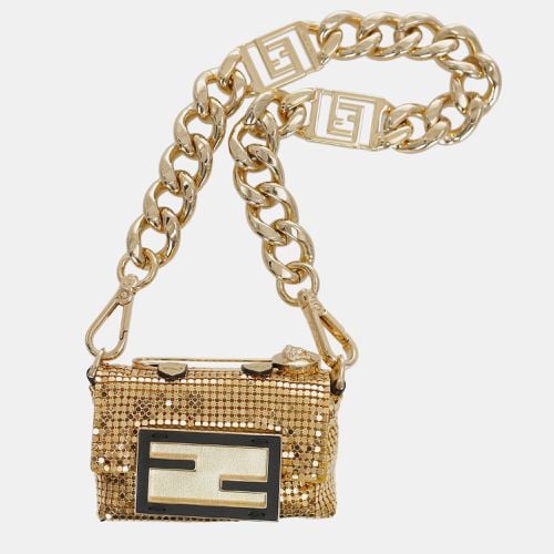 Fendi x Versace Gold Metal Fendace Nano Baguete Bag - Fendi - Modalova