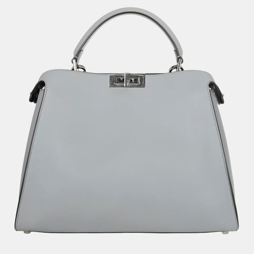 Fendi Light Blue Leather New Large Peekaboo Bag - Fendi - Modalova