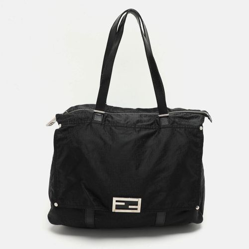 Fendi Black Zucchino Nylon Front Pocket Shoulder Bag - Fendi - Modalova