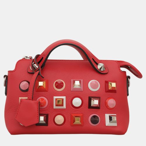 Fendi Red Leather Studded By The Way Bag - Fendi - Modalova