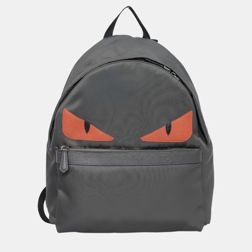 Fendi Grey Nylon Vitello Century Dolce Monster Eyes Rounded Backpack - Fendi - Modalova