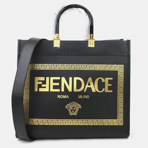 Fendi Fendace Fenderche Leather Black Handbag - Fendi - Modalova