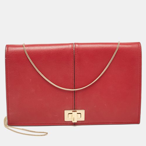 Fendi Red Leather Peekaboo Chain Clutch - Fendi - Modalova