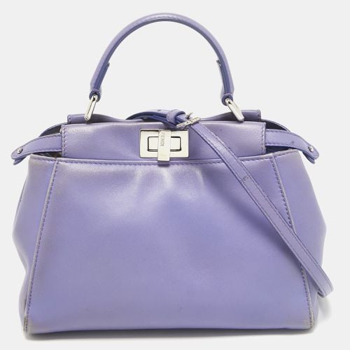 Fendi Lilac Leather Mini Peekaboo Top Handle Bag - Fendi - Modalova