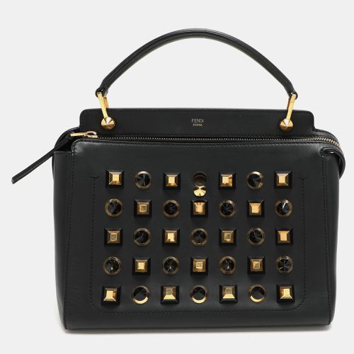 Fendi Black Leather Dotcom Top Handle Bag - Fendi - Modalova