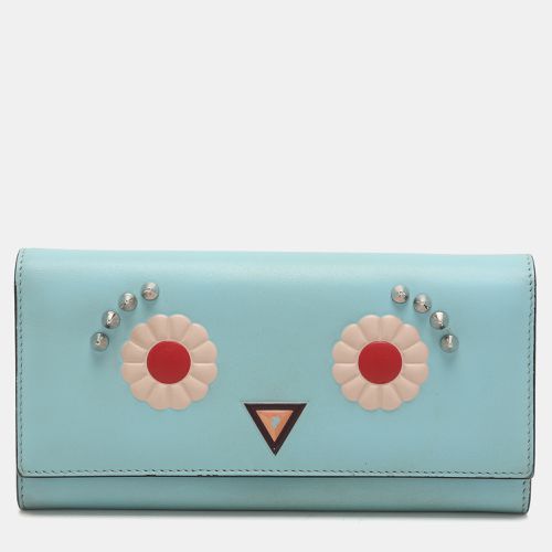 Fendi Blue Leather Embellished Wallet On Chain - Fendi - Modalova