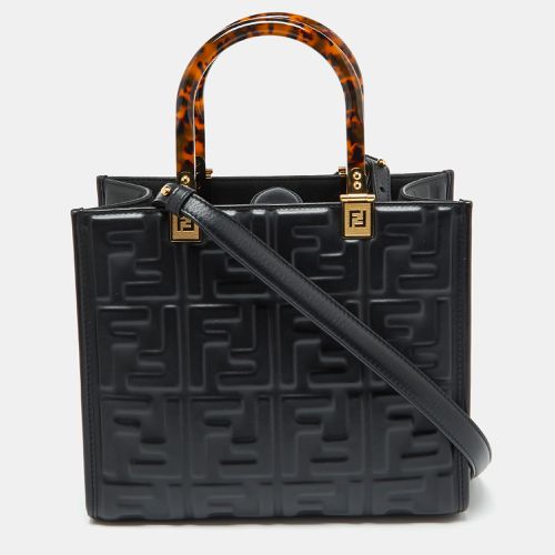 Fendi Black FF Embossed Leather Small Sunshine Tote - Fendi - Modalova