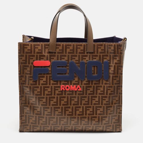 Fendi Brown Zucca Coated Canvas Large Mania Shopper Tote - Fendi - Modalova