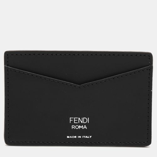 Fendi Black Coated Canvas and Leather Card Holder - Fendi - Modalova