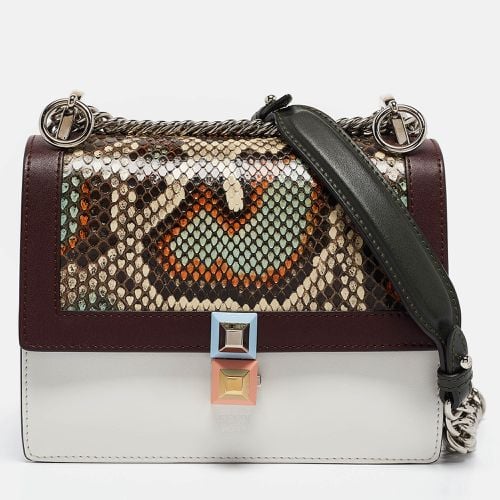 Fendi Multicolor Snakeskin and Leather Studded Small Kan I Shoulder Bag - Fendi - Modalova