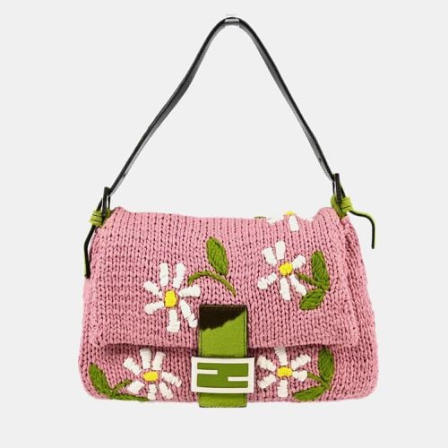 Fendi Pink Wool Flower Mamma Baguette Handbag 18 - Fendi - Modalova