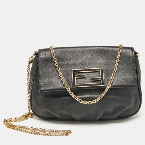 Fendi Black Leather Fendista Pochette Crossbody Bag - Fendi - Modalova